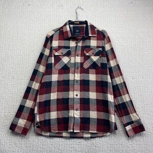 Lindbergh Shirt Mens L Red Flannel Plaid Long Sleeve Western Outdoors Button Up